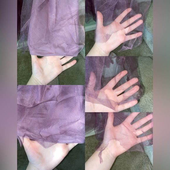 Purple long sleeves high neck evening dress fully lined - Picture 5 of 5